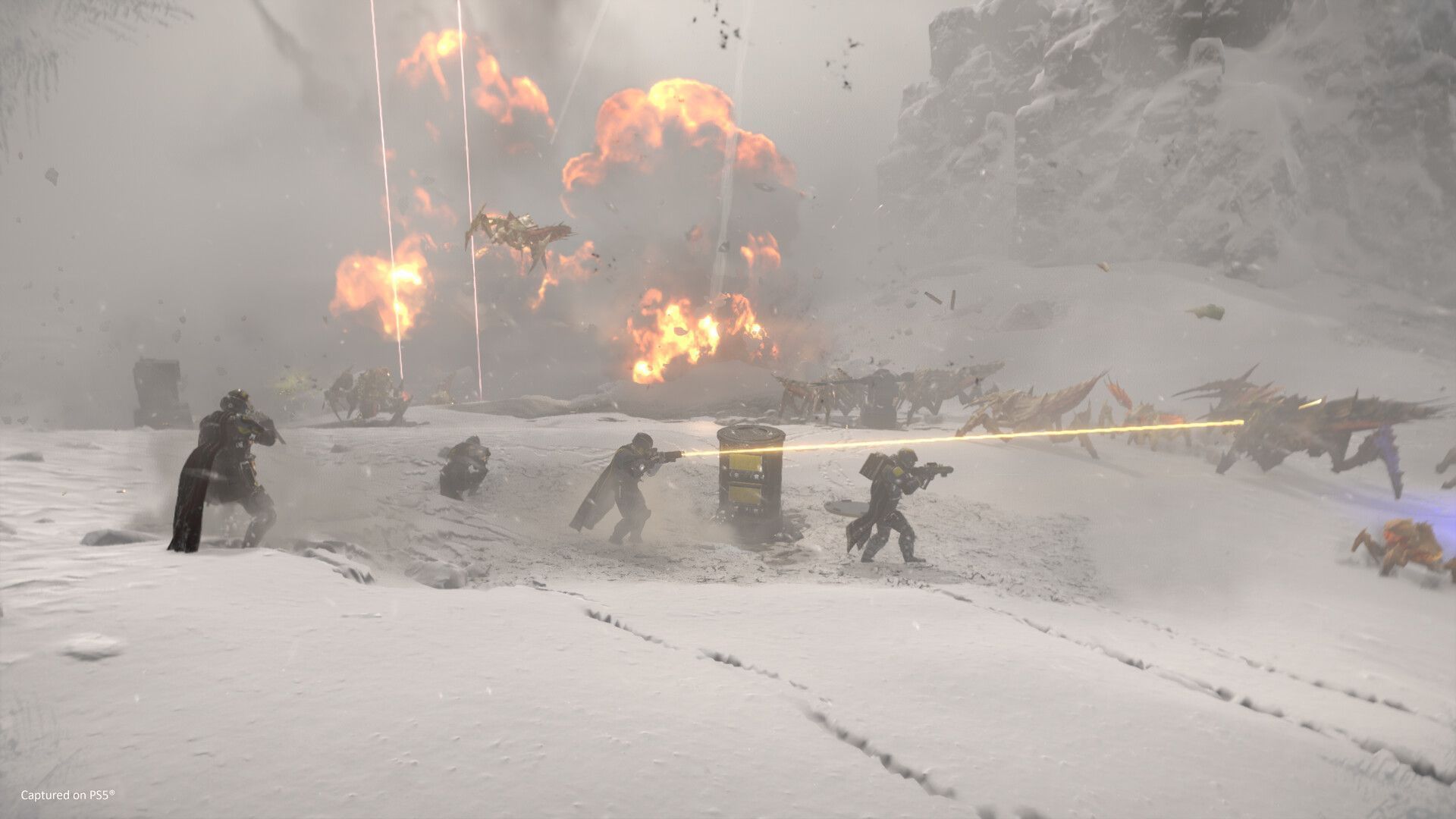 Possible fixes and reasons for  Helldivers 2 not launching on Steam error. (Image via  PlayStation Publishing LLC)