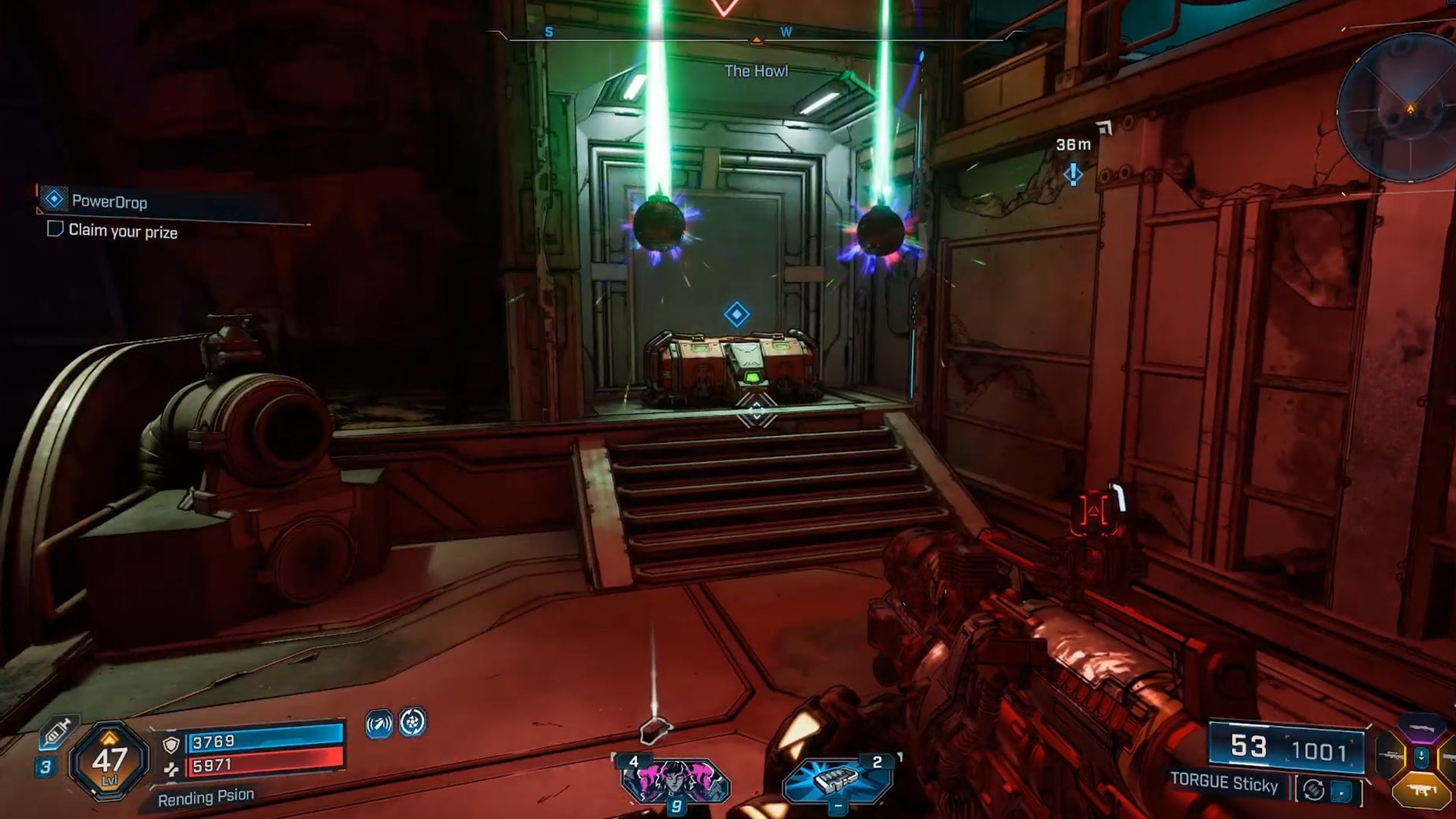 Successfully hitting the jackpot unlocks the red chest to the right side of the slot machine (Image via Gearbox Software)