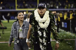 Dillon Gabriel’s fiancée Zo Caswell shows off diamond engagement ring on 1-year anniversary