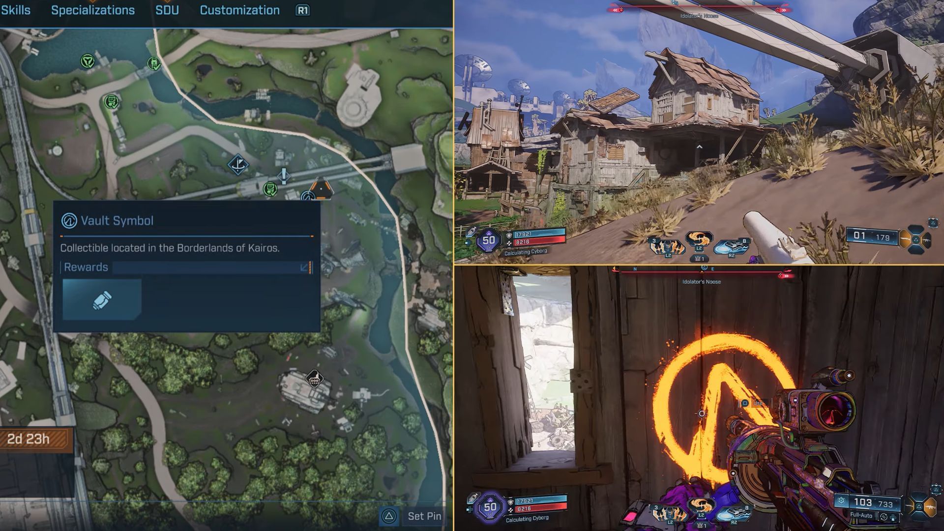 The Vault Symbol is on the rooftop room of the two-story building (Image via Gearbox Software)