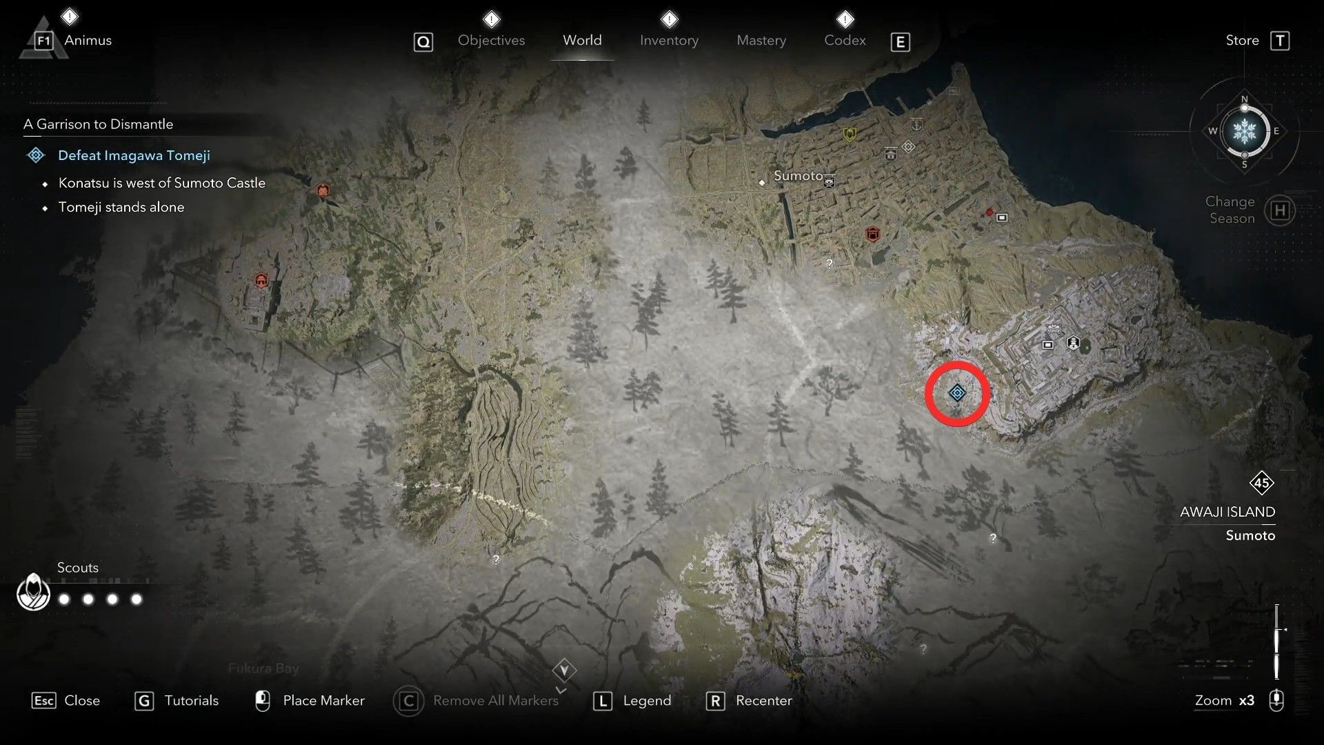 Talk to Konatsu near the Sumoto castle (Image via Ubisoft)