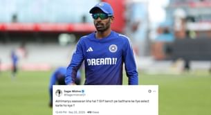 "Sirf bench pe baithane ke liye select karte ho kya?" - Fans get angry as selectors ignore Abhimanyu Easwaran for IND vs WI 2025 Tests