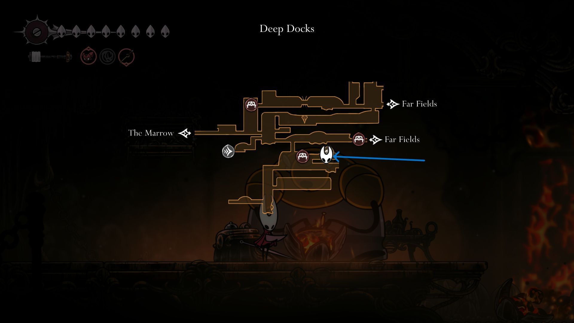 Map of Deep Docks (Image via SK Gaming || Team Cherry)