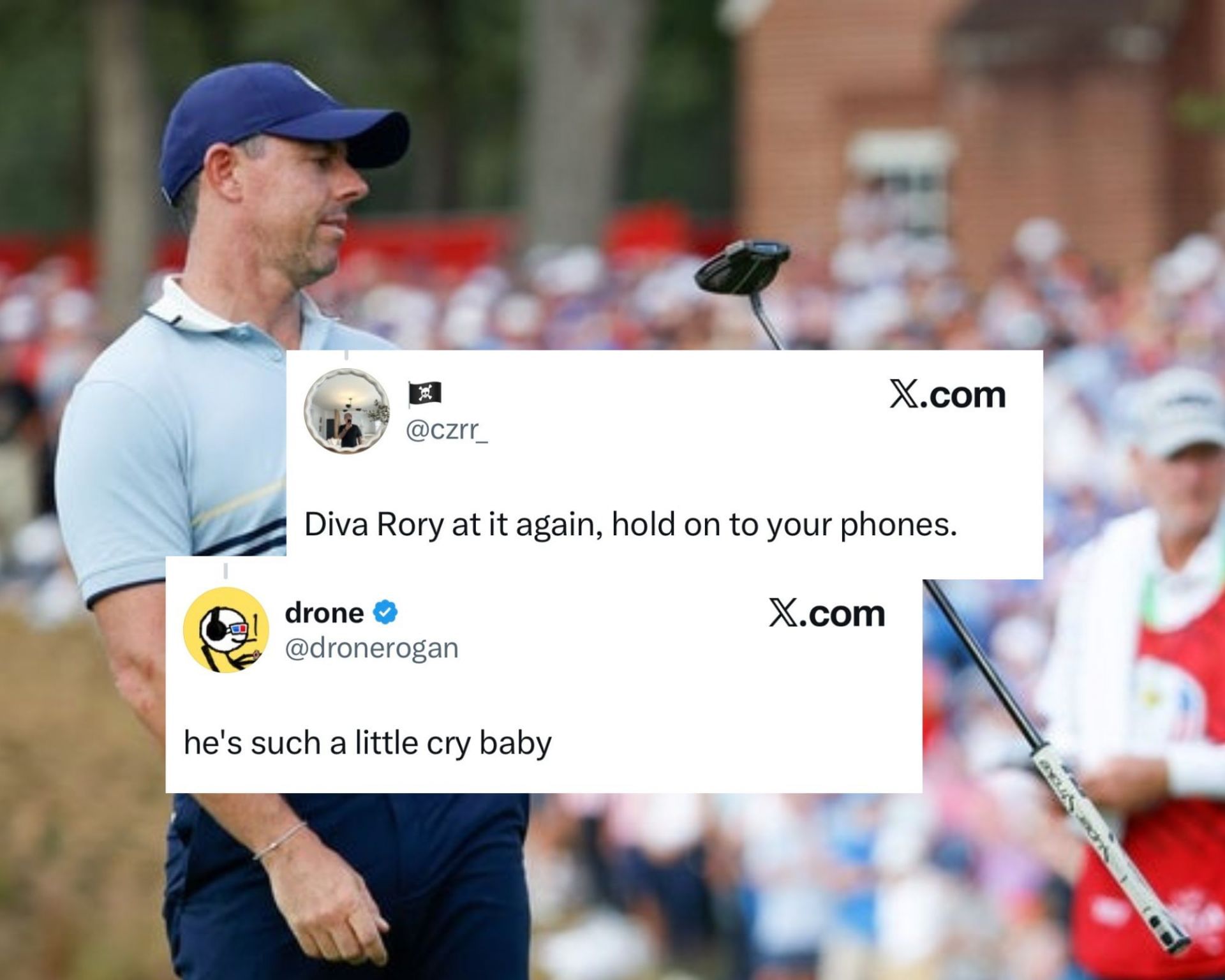 Fans react to Rory McIllroy&rsquo;s middle finger at the Ryder Cup _ [Images via Imagn/X]