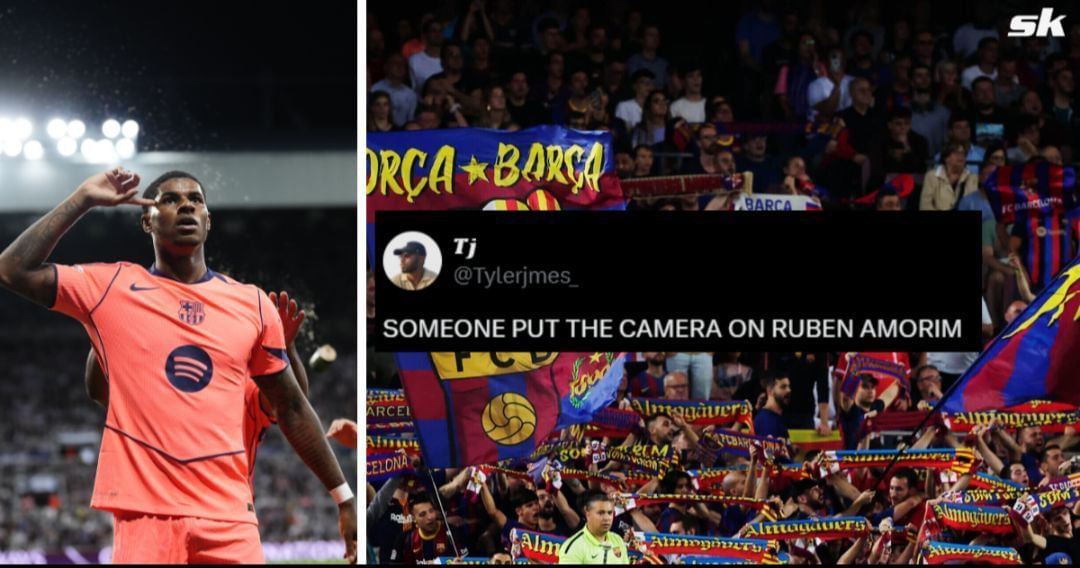 "NEVER the problem", "Someone put the camera on Amorim" - Fans call out Manchester United as Marcus Rashford scores brace in Barcelona win