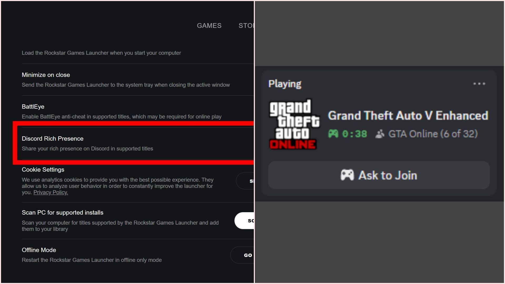 Discord Rich Presence shows detailed gameplay details on the platform (Image via Sportskeeda Gaming // Rockstar Games // X/TezFunz2)