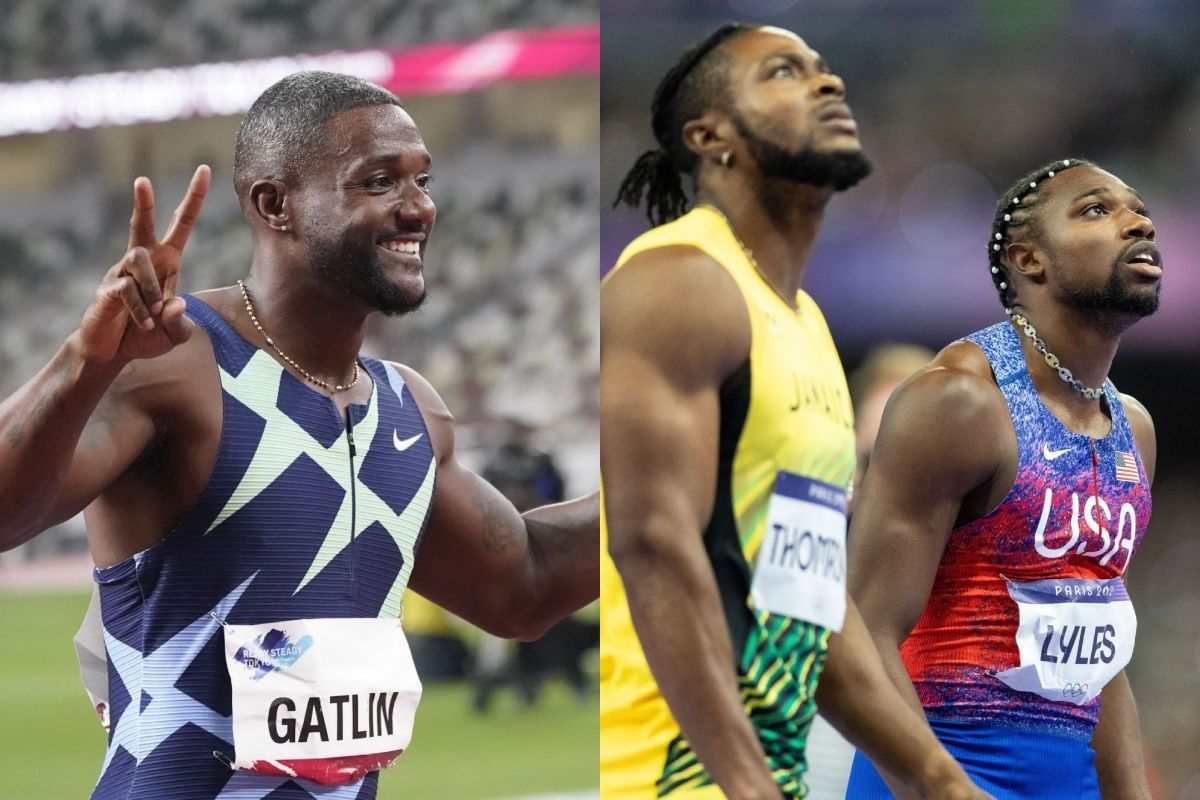 Justin Gatlin, Noah Lyles, and Kishane Thompson - Source: Getty