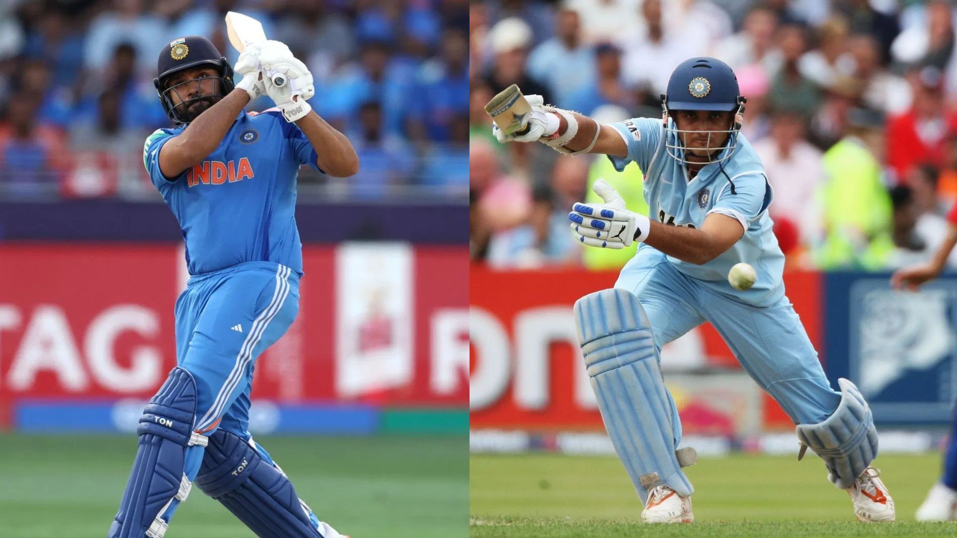Rohit Sharma (L) and Sourav Ganguly (R) - Image Credits: Getty