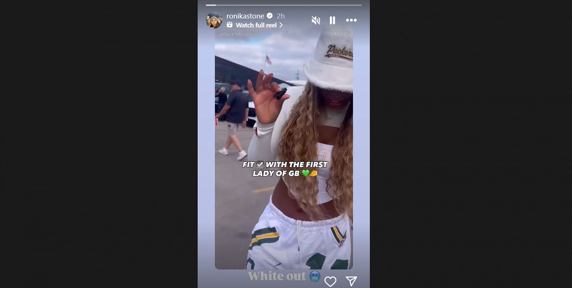 Jordan Love&rsquo;s wife, Ronika Stone&#039;s IG story/@ronikastone