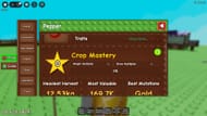 Crop Mastery screen in the Garden Guide (Image via Roblox)