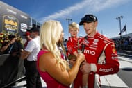 Josef Newgarden gives an interview after winning the IndyCar Borchetta Bourbon Music City Grand Prix - Source: Getty