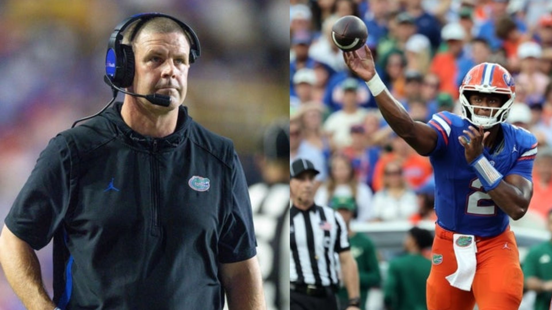 Florida coach Billy Napier (left) and quarterback DJ Lagway (right) (Image Source: IMAGN)