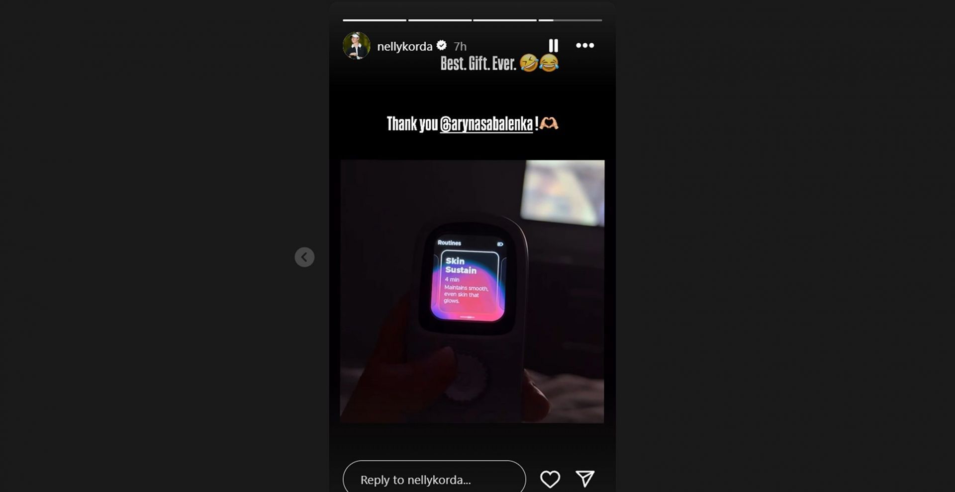 Still from Nelly Korda&#039;s Instagram story/@nellykorda