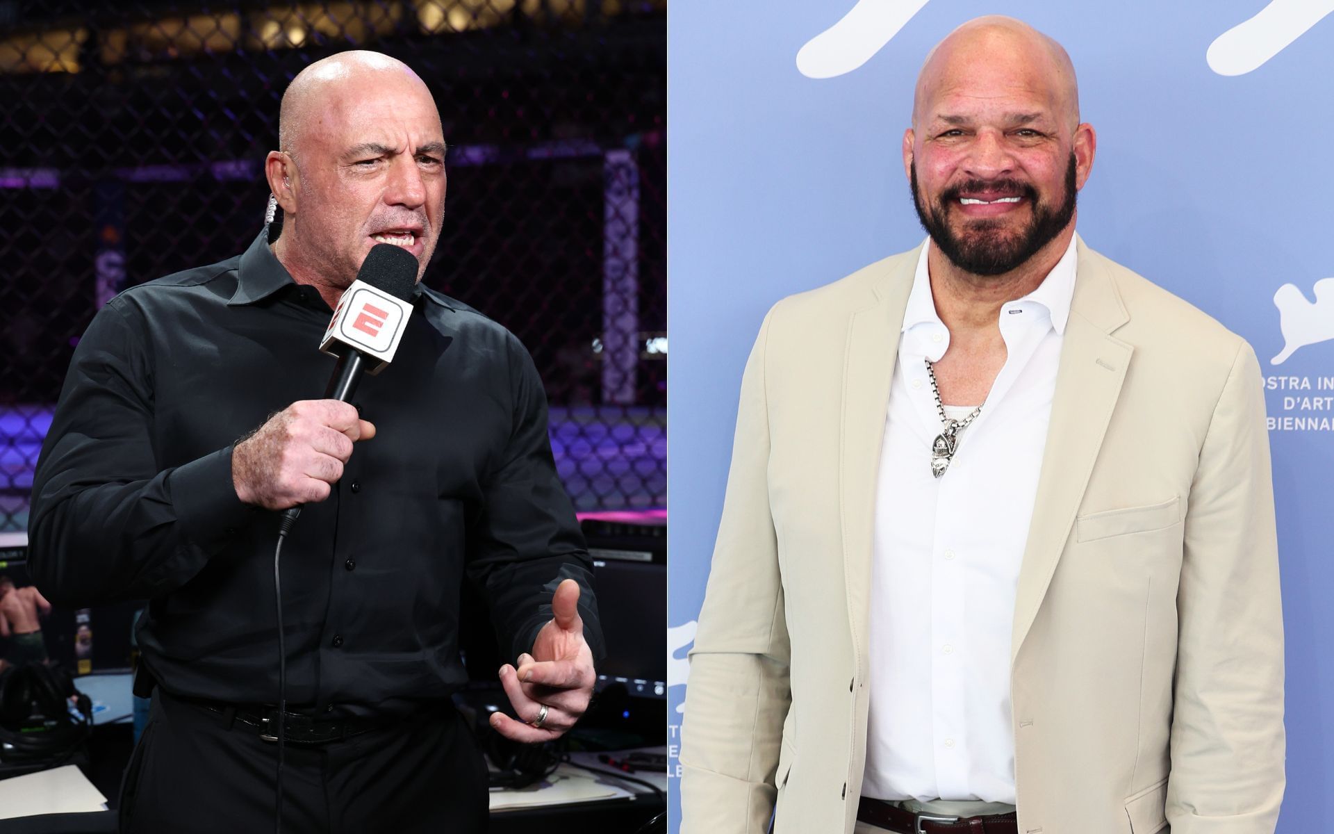 Joe Rogan (left) and Mark Kerr (right) are doubtful about Dricus du Plessis