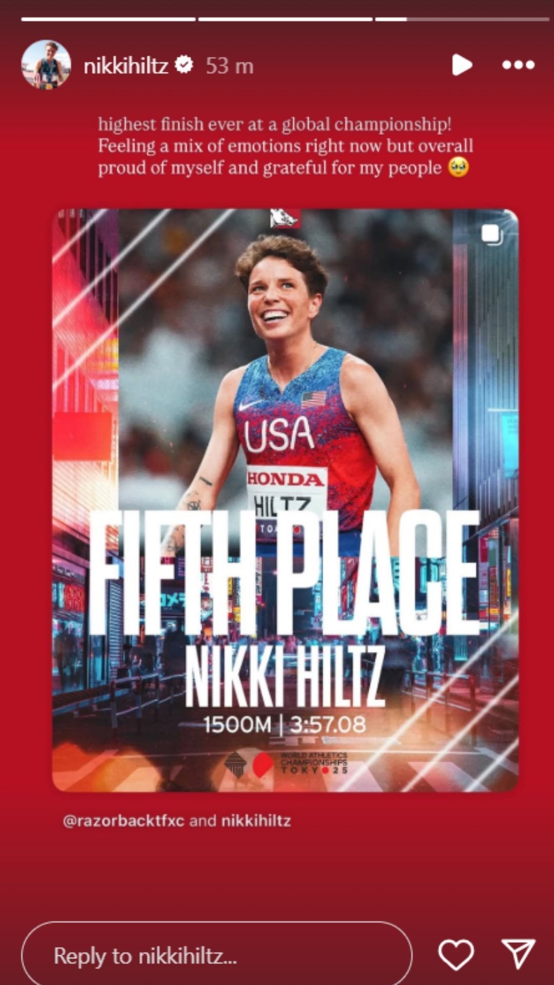 Screenshot of story (IG/@nikkihiltz)