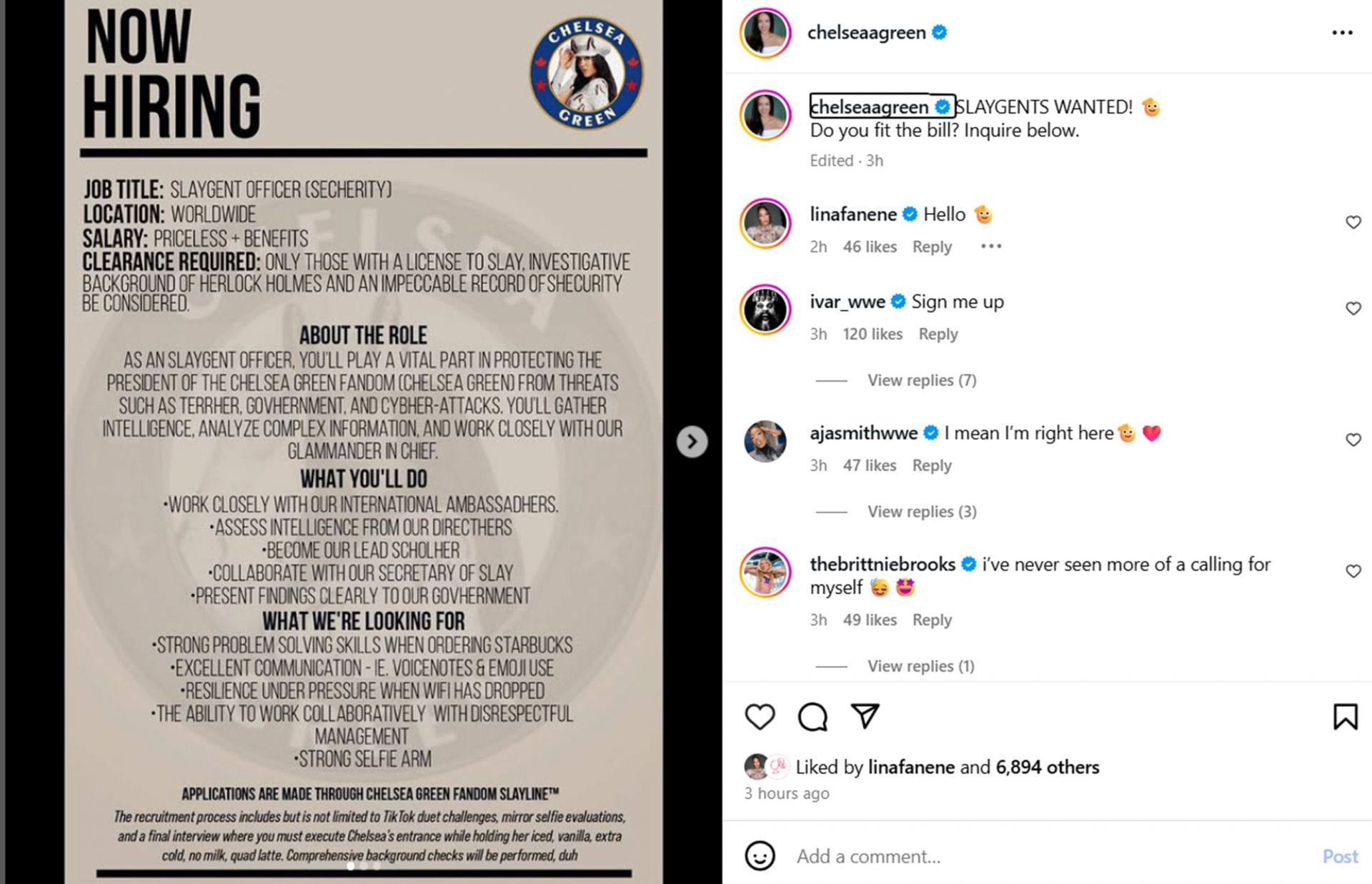 Chelsea Green has a new member request (image via WWE)