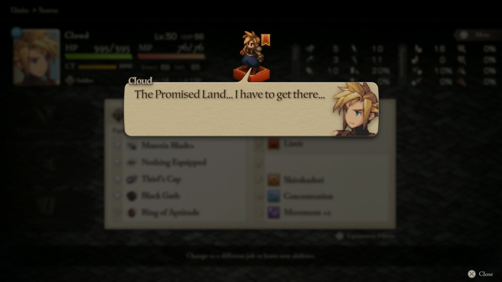 Final Fantasy Tactics The Ivalice Chronicles Cloud Materia Blade+