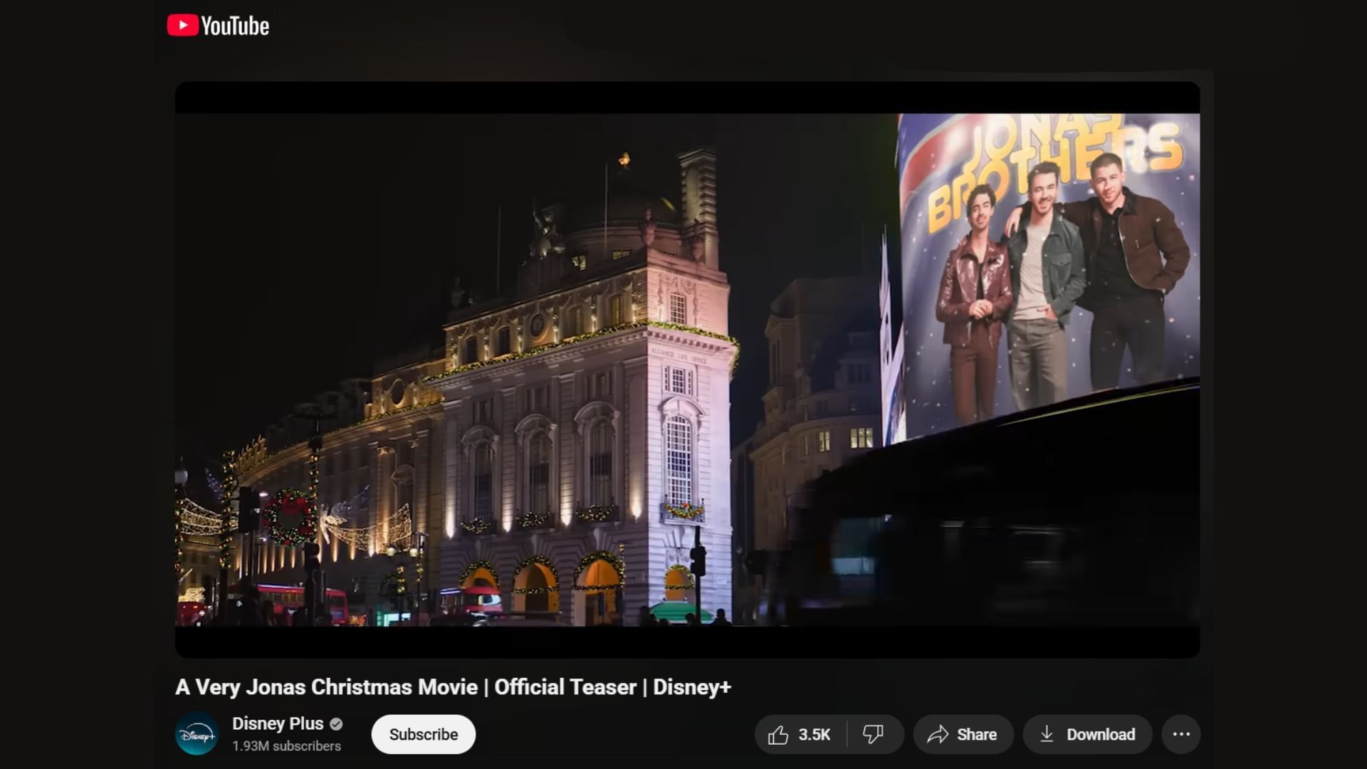 The official teaser of  A Very Jonas Christmas Movie (Image via YouTube)