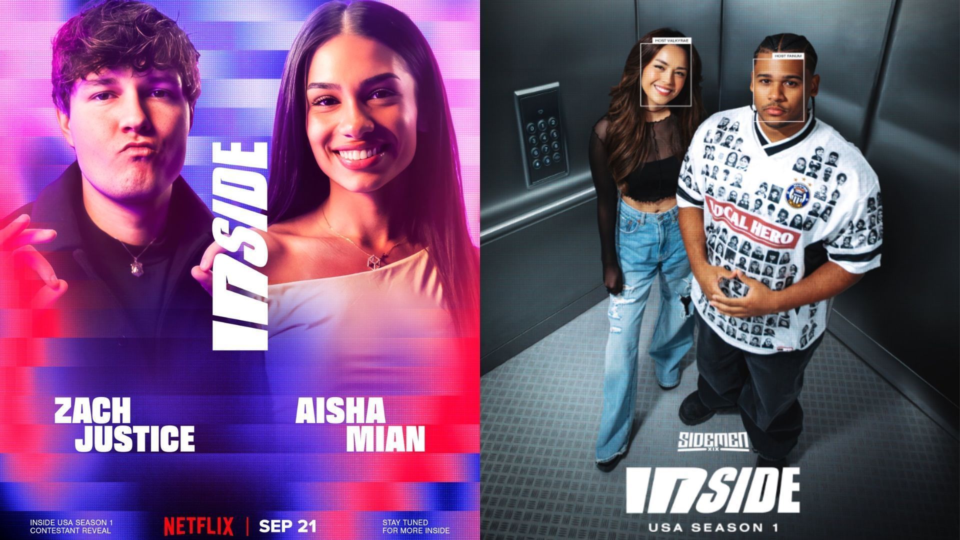 Zach Justice and Aisha Mian join the Inside crew (Images via @sidemeninside/X)