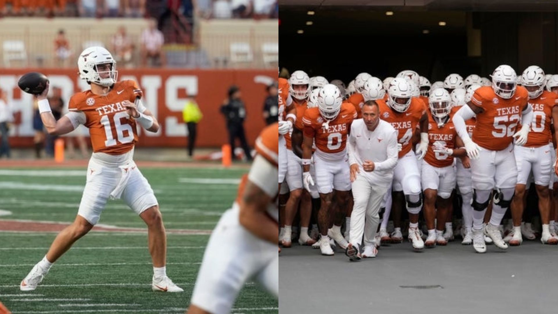 Texas QB Arch Manning and coach Steve Sarkisian