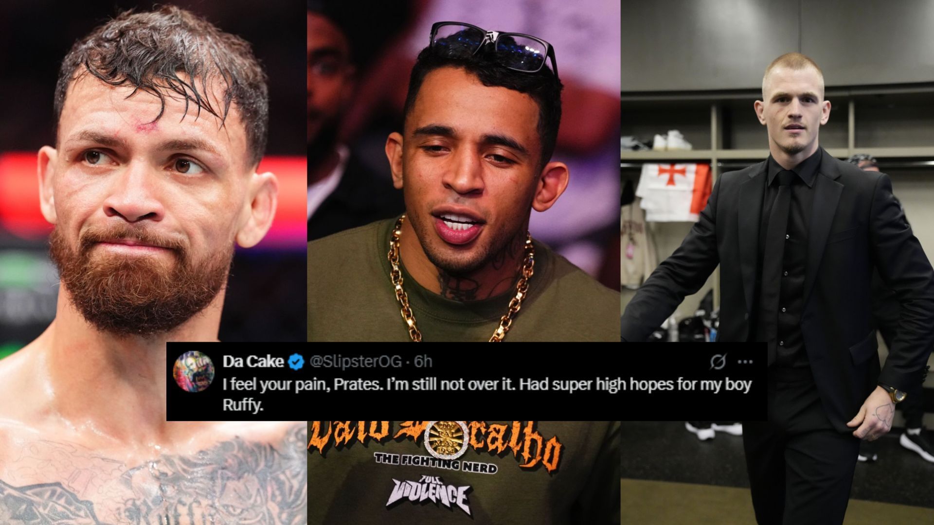  Fans react to Carlos Prates (middle) and Ian Garry