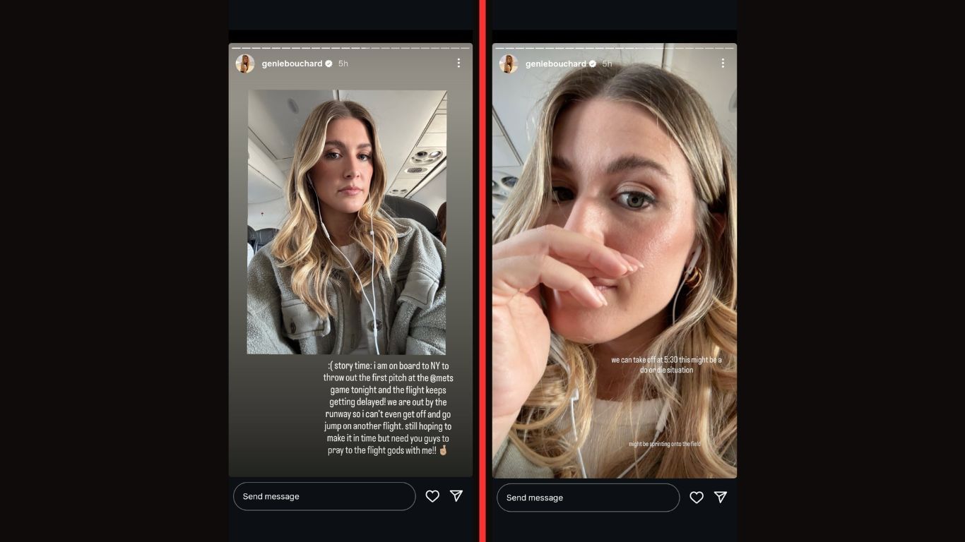 Screengrab from Eugenie&#039;s Bouchard&#039;s Instagram @geniebouchard