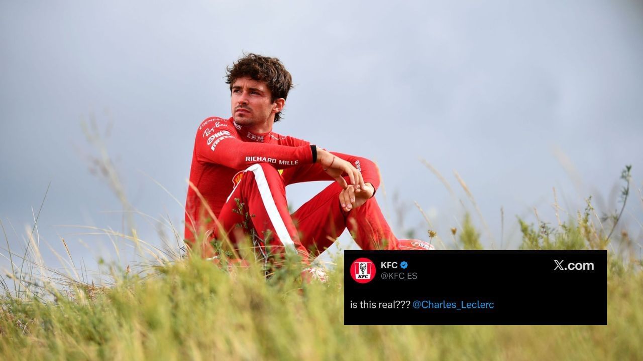 KFC trolls Charles Leclerc and Ferrari after the Dutch GP [Image via Getty] [Inset via X/@KFC_ES]