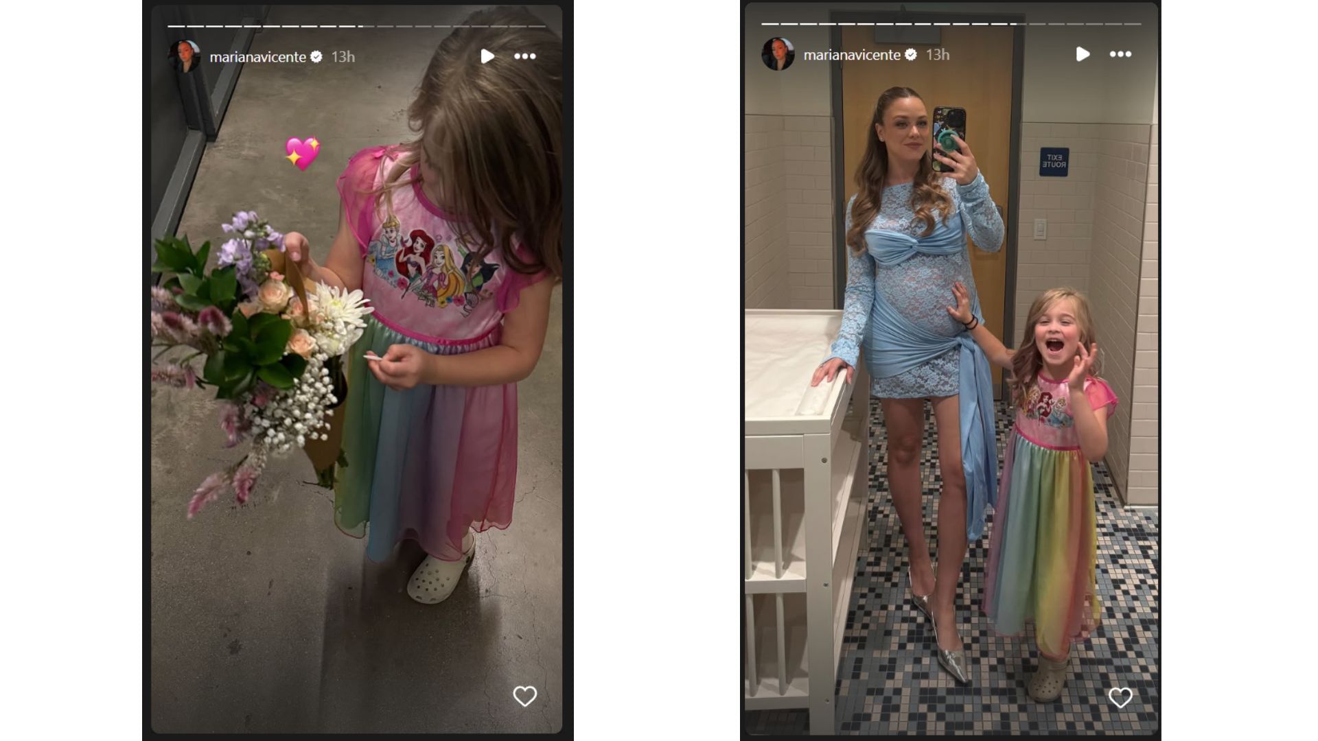 Mariana Vicente with her daughter Penelope during her shared bridal shower (Source: Instagram @marianavicente)