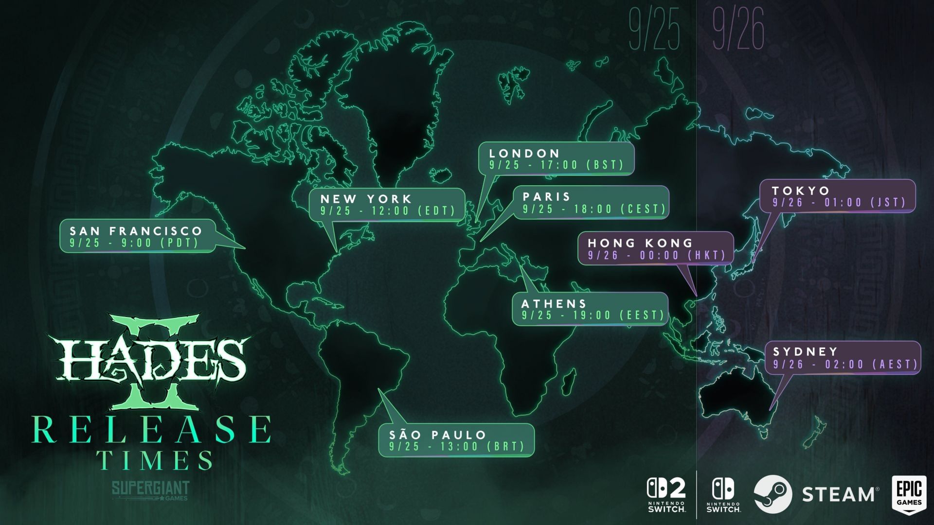 Release time is the same for all regions (Image via Supergiant Games)