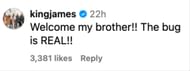 LeBron James comments on Kevin Hart's golf post. (Credits: IG/Kevin Hart)