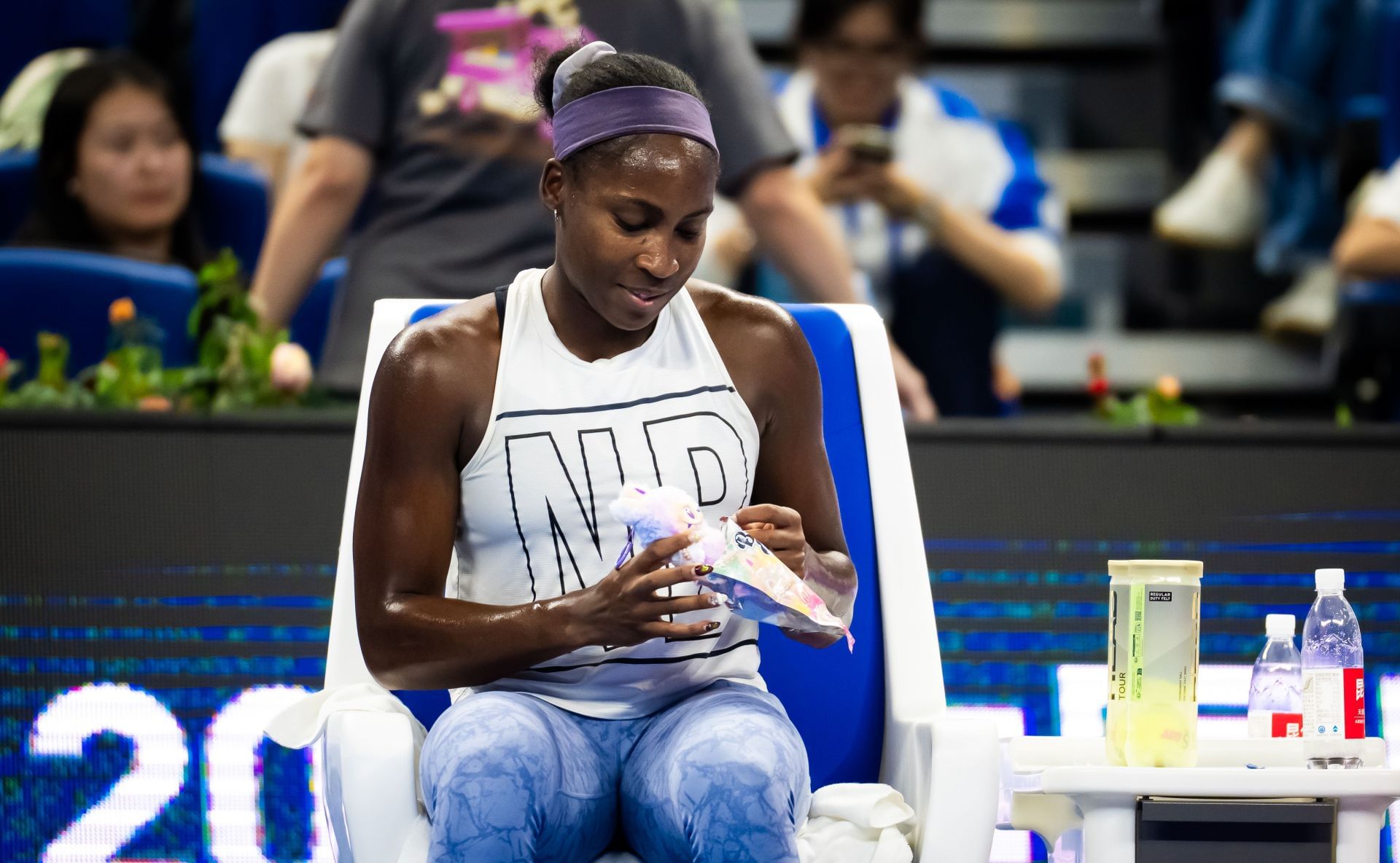 Gauff during a training session at the 2025 China Open - Day 1 - Source: Getty