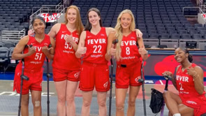"A sick joke" - Sophie Cunningham drops hilarious reaction to Caitlin Clark & injured Fever squad pic in crutches