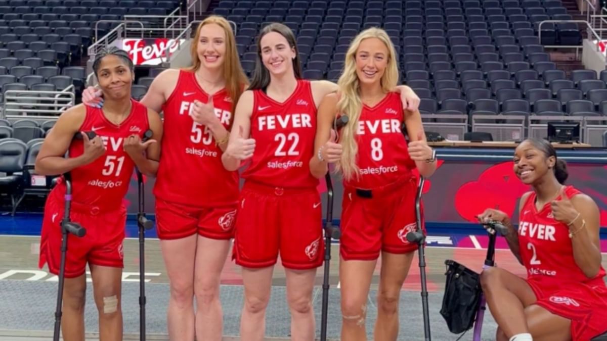 "A sick joke" - Sophie Cunningham drops hilarious reaction to Caitlin Clark & injured Fever squad pic in crutches