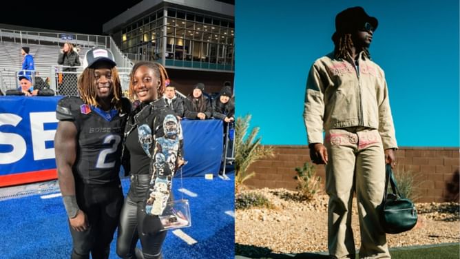 Ashton Jeanty's GF Gabby drops 4-word reaction swooning over Raiders RB's beige denim outfit