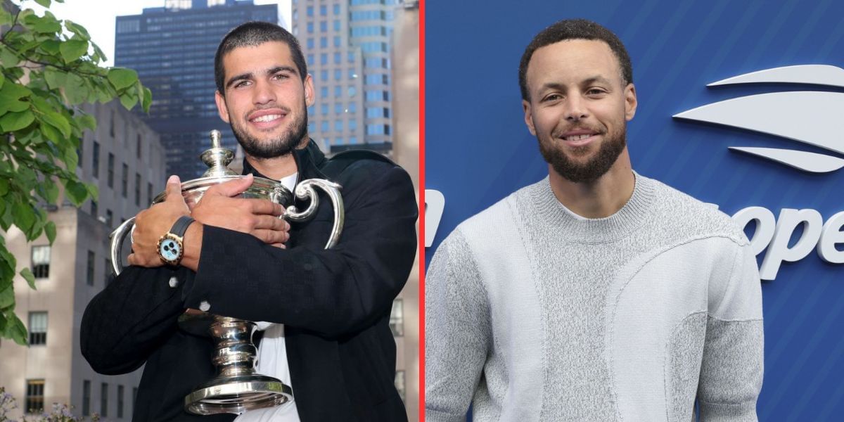 Carlos Alcaraz (left), Steph Curry (right), Sources: Getty