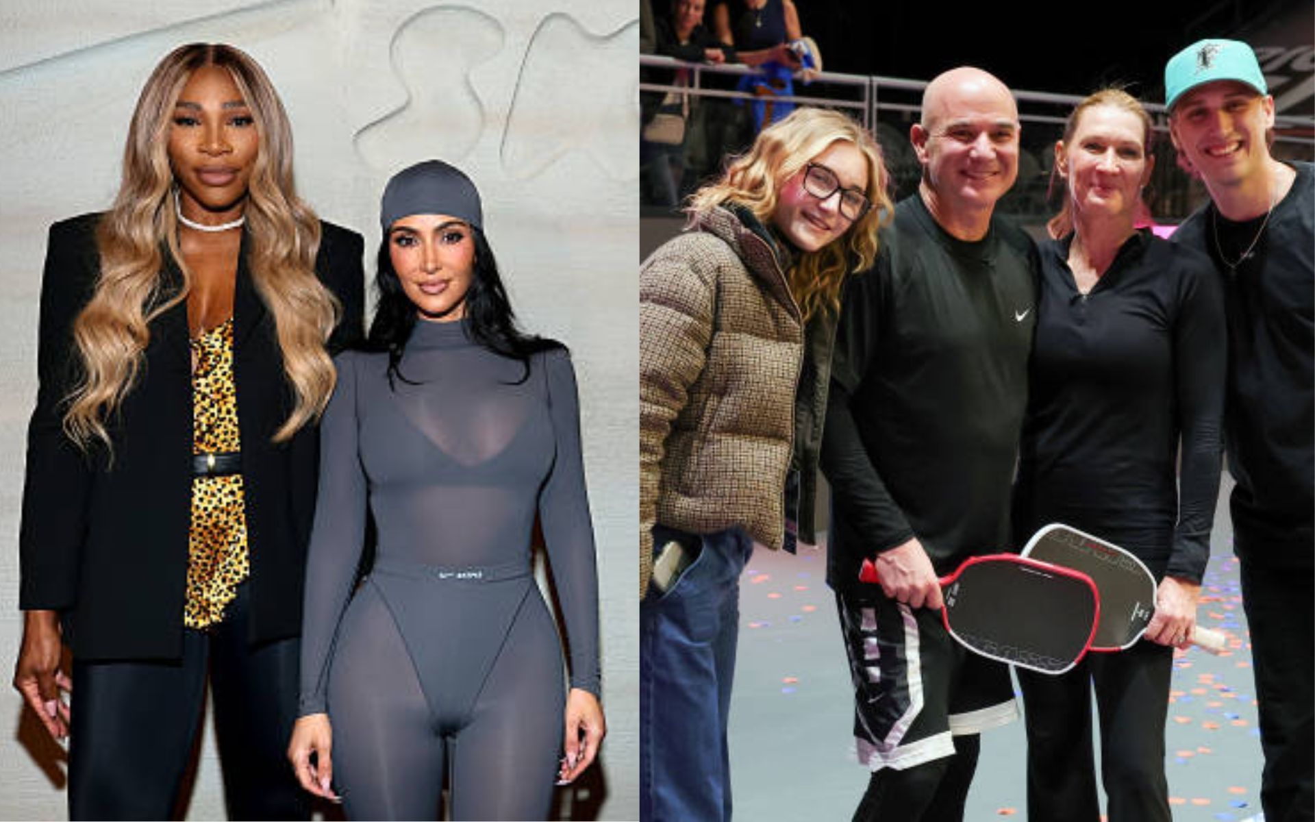Serena Williams and Kim Kardashian, Andre Agassi and Steffi Graf with their kids - Image Source: Getty