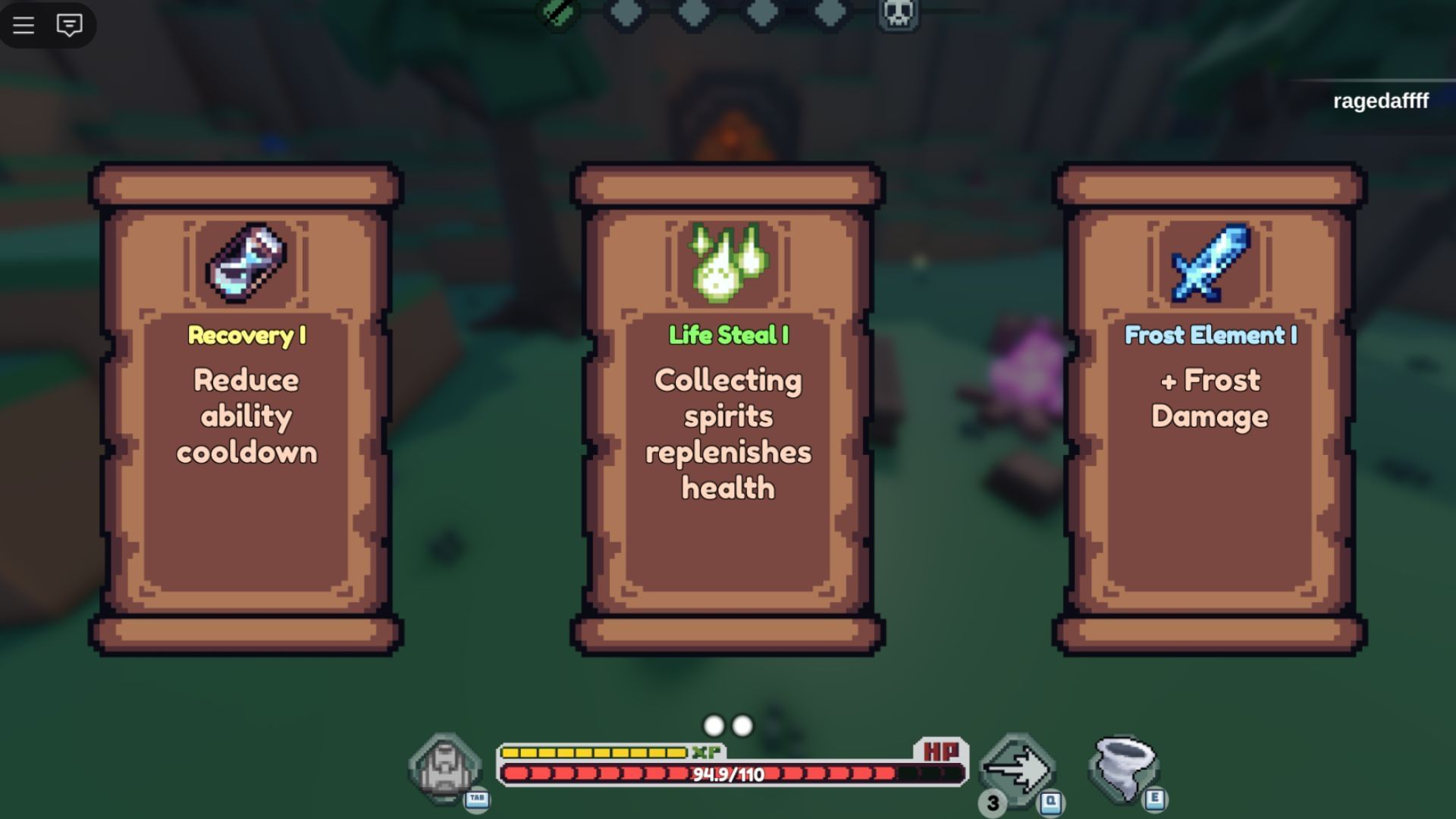 It is suggested to stack up health and critical cards for the bosses (Image via Roblox)