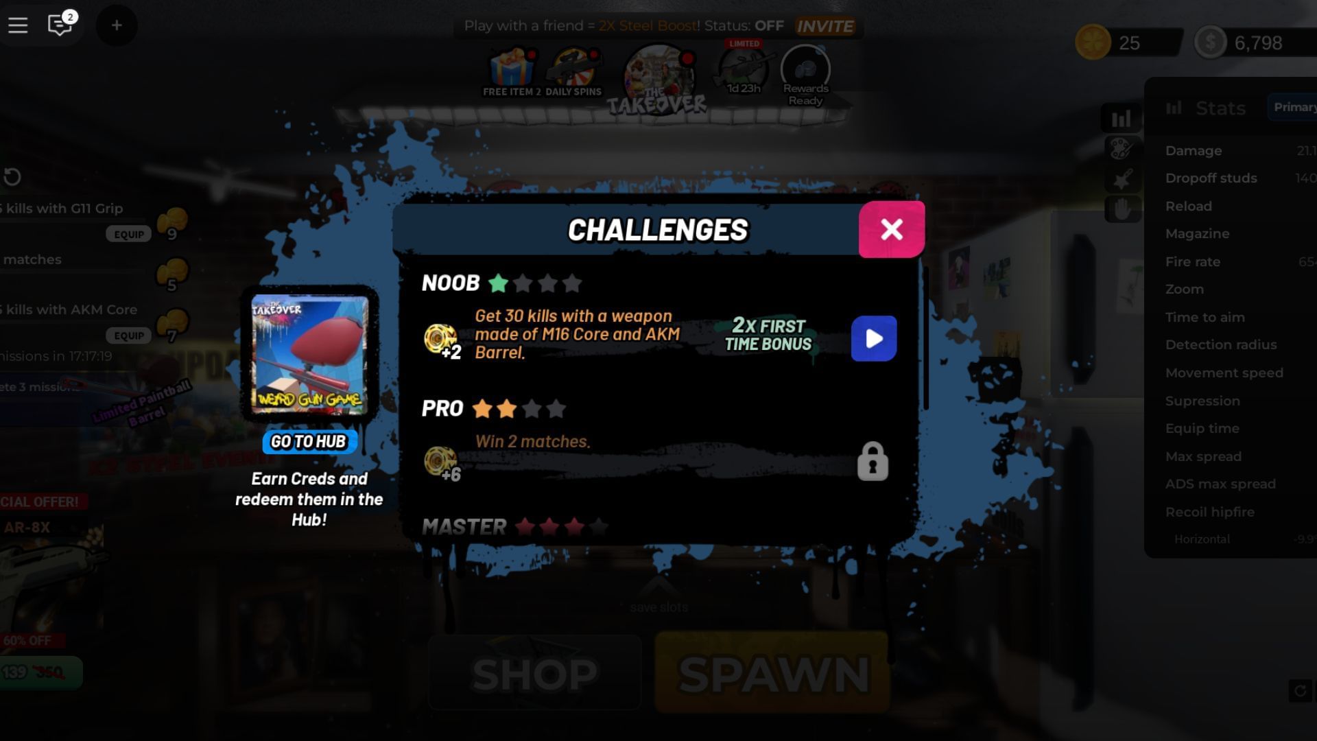 The Takeover challenges (Image via Roblox)