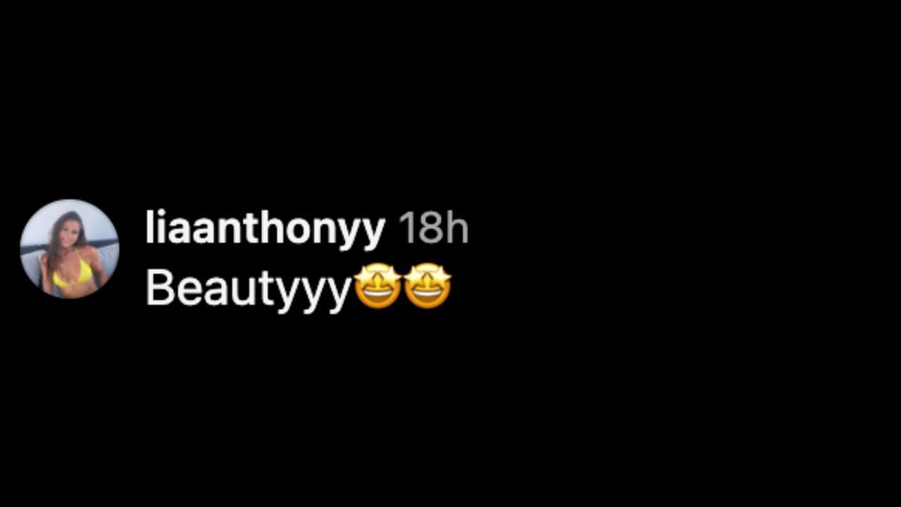 Screenshot of Lia Anthony&#039;s comment on Madalana&#039;s Instagram post (Image from - Instagram.com/@mvds_____)