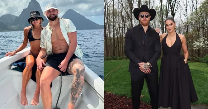 Jake Ferguson’s fiancée Haley Cavinder drops 3-word reaction on George Kittle's wife Claire's gameday outfit vs. Seahawks