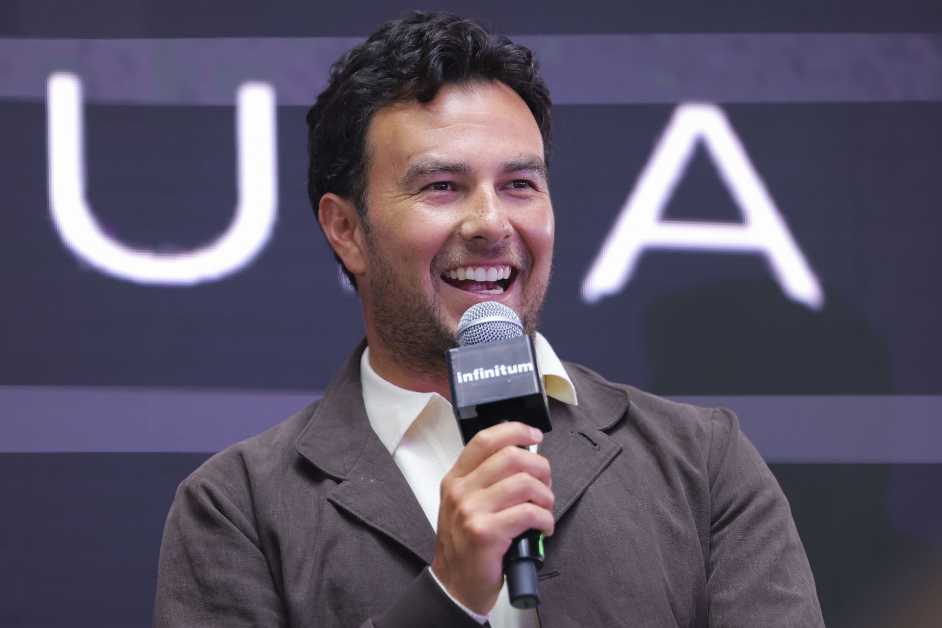 Sergio Perez announces his Formula 1 return in a press conference at Teatro Telcel. Source: Getty