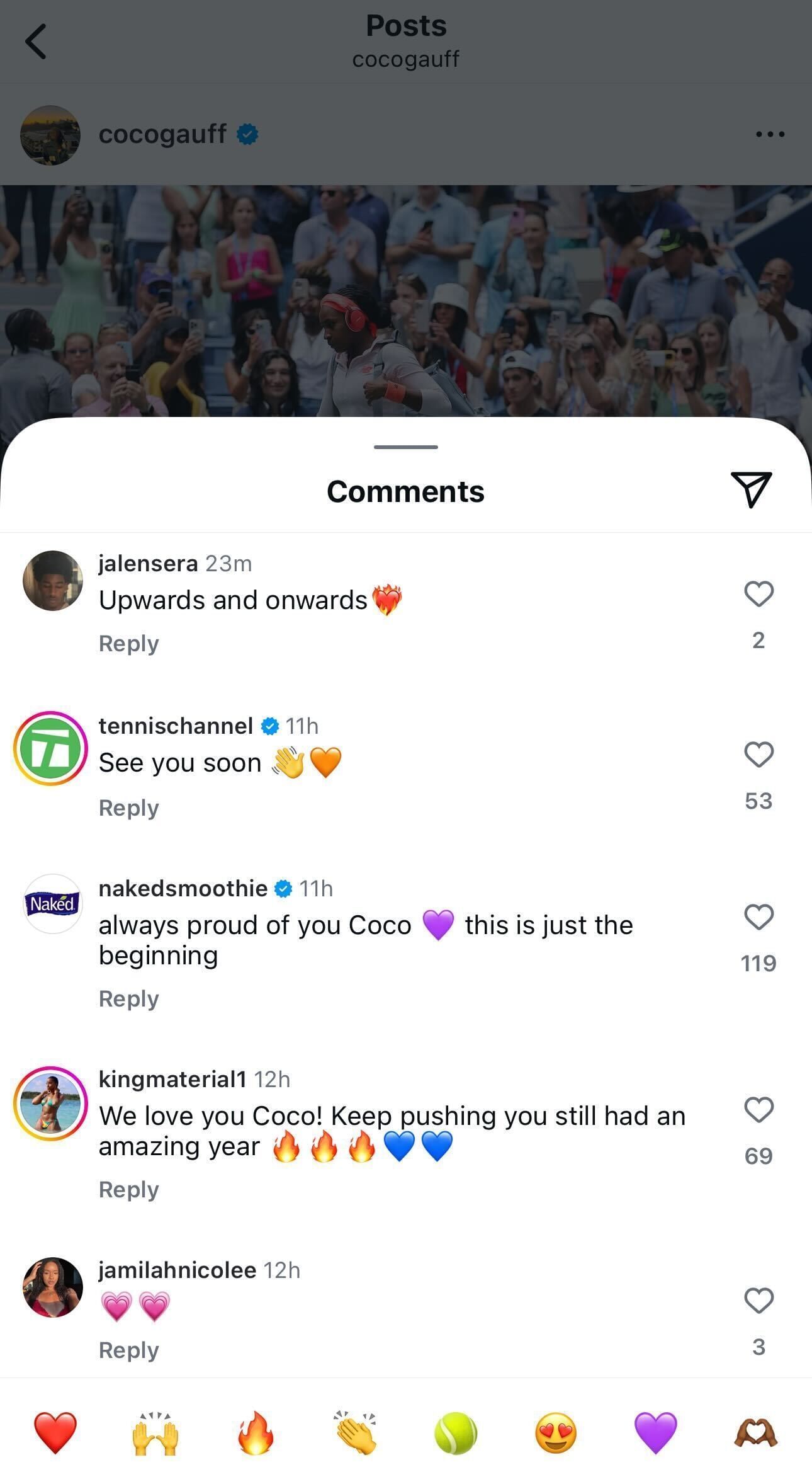 Coco Gauff&#039;s boyfriend&#039;s comment on her Instagram post