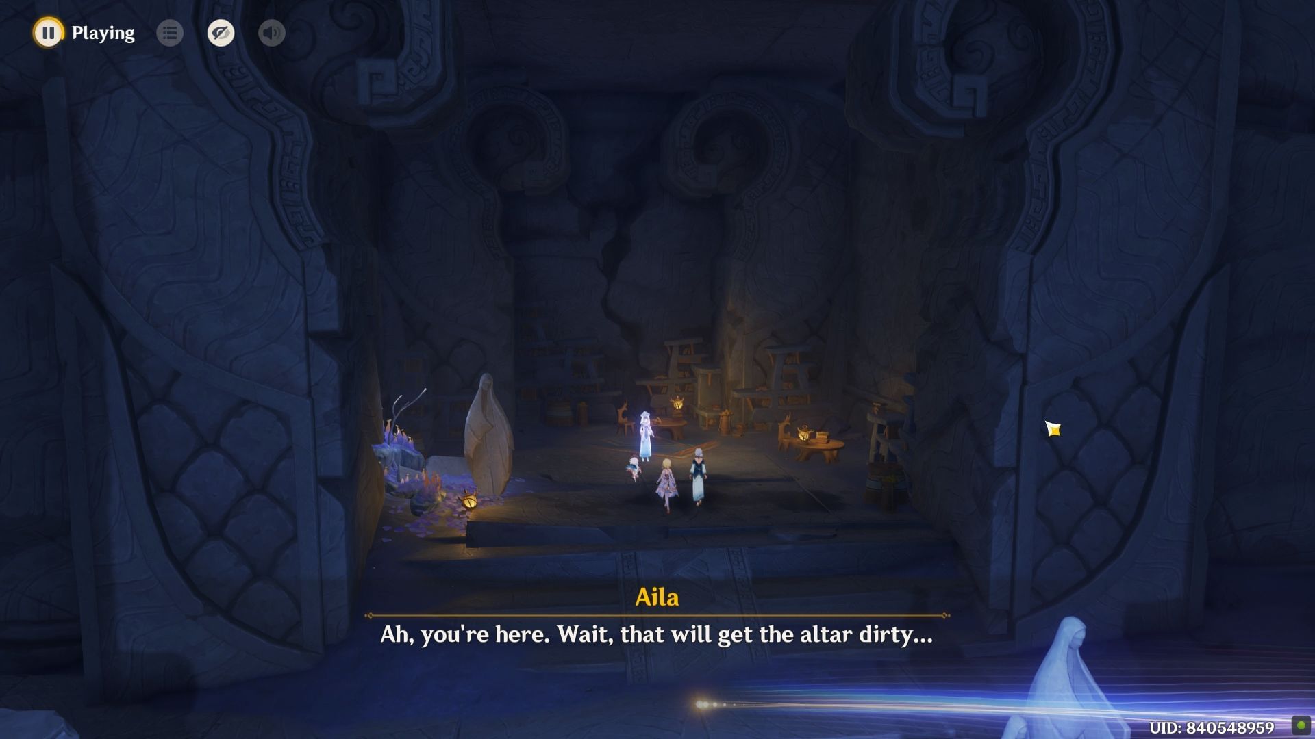 Talk to the phantom priestess (Image via HoYoverse)