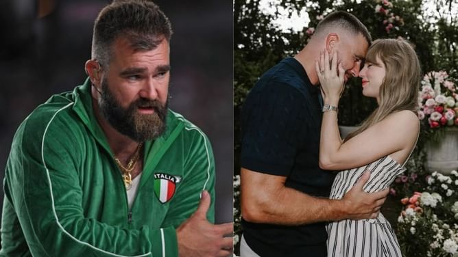Jason Kelce drops F-bomb as Travis Kelce gives advice after his engagement with Taylor Swift