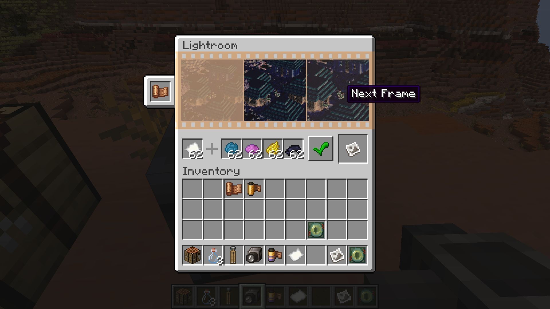 Develop the shots in the Exposure Minecraft mod using the lightroom block during daylight (Image via Sportskeeda Gaming || Mojang Studios/mortuusars)