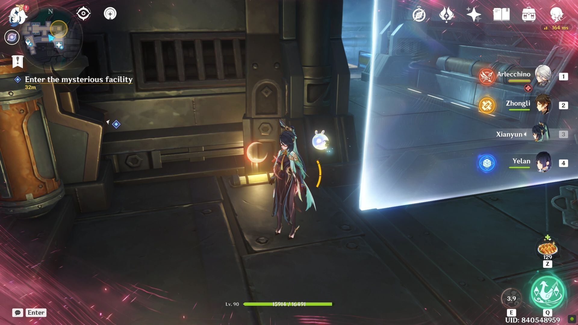 Enter the small space on the side of the hallway (Image via HoYoverse)