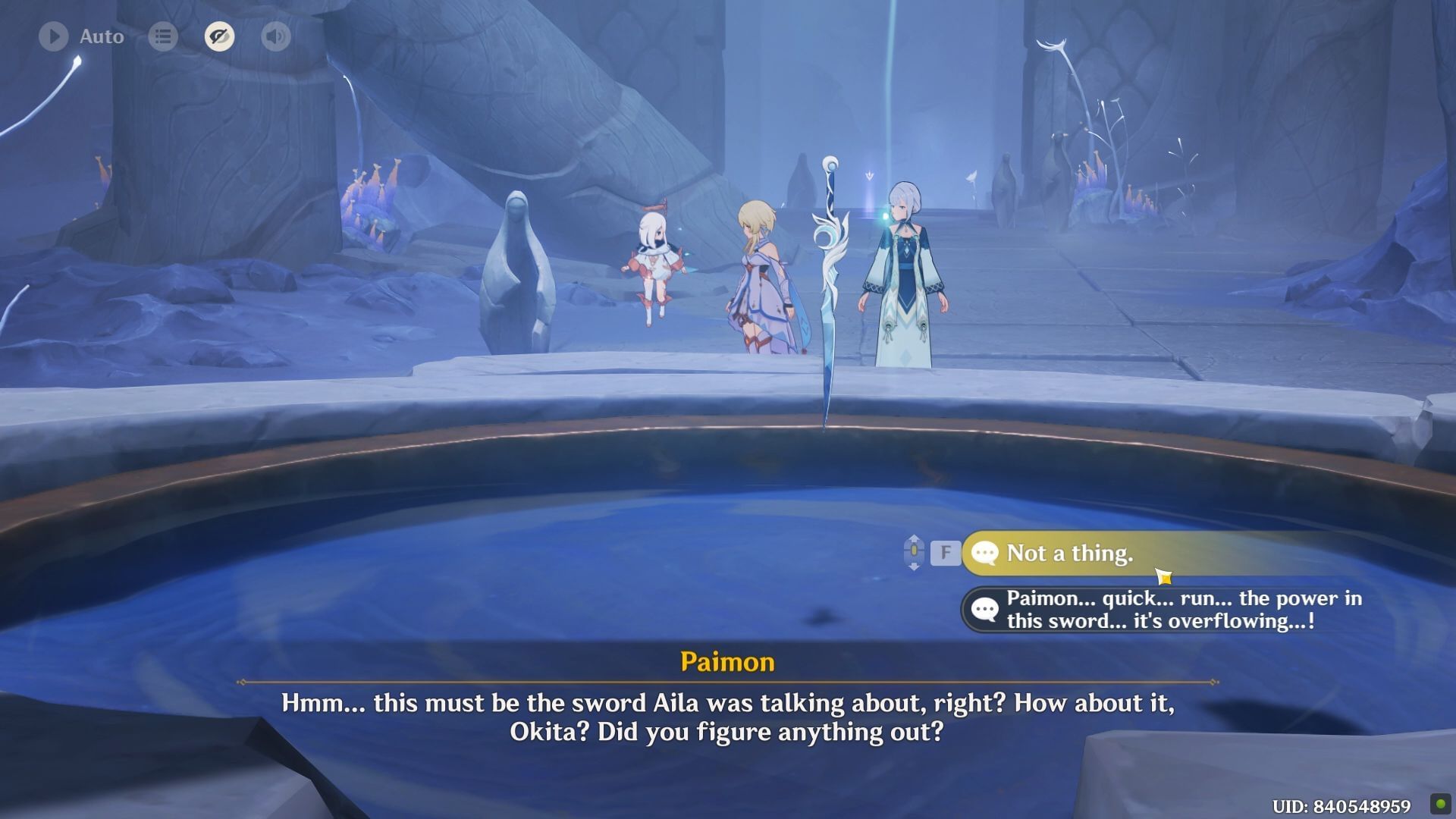Investigate the sword (Image via HoYoverse)