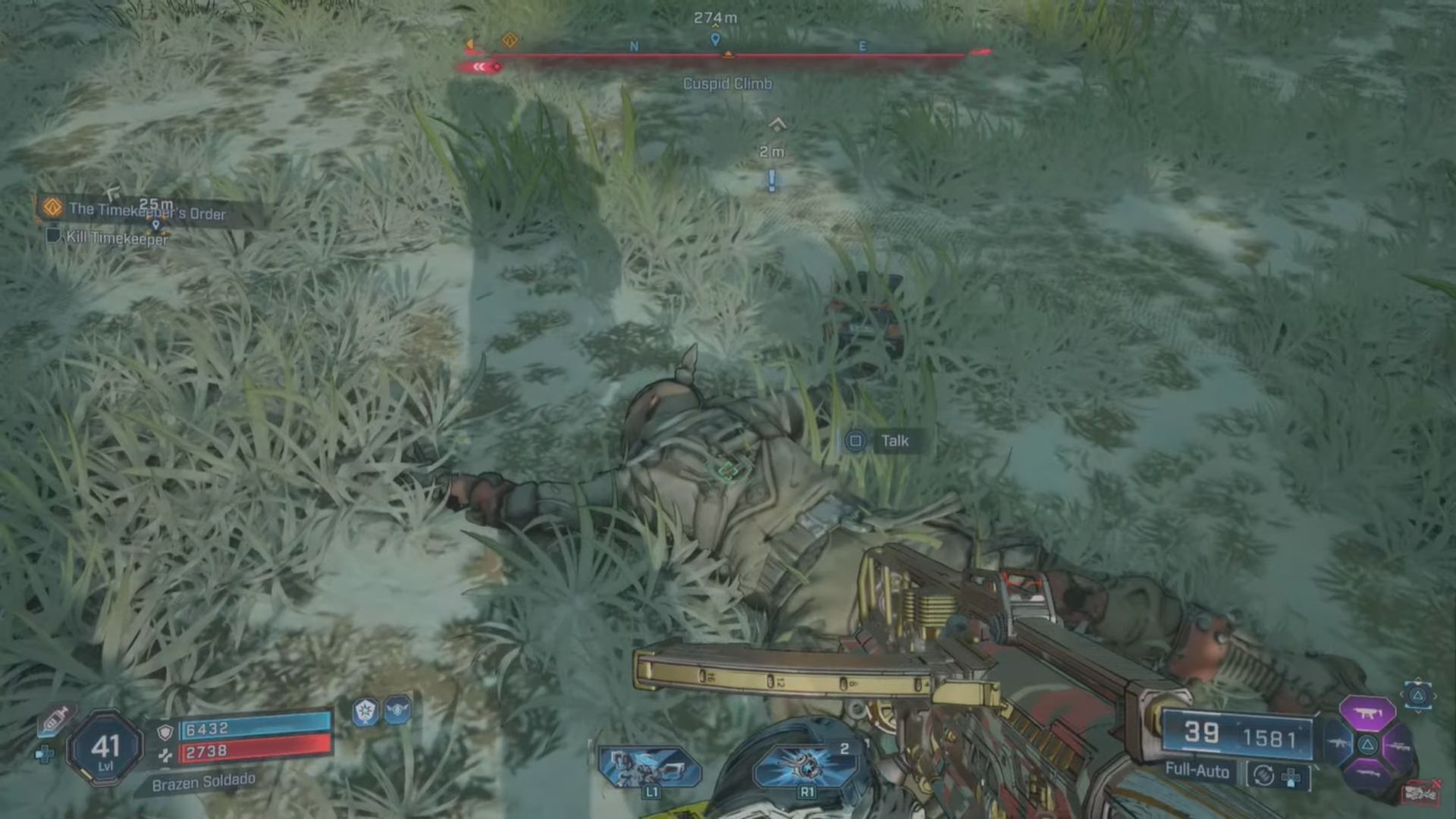 Accepting the quest in Cuspid Climbs (Image via 2K Games || YouTube/@manugames92)
