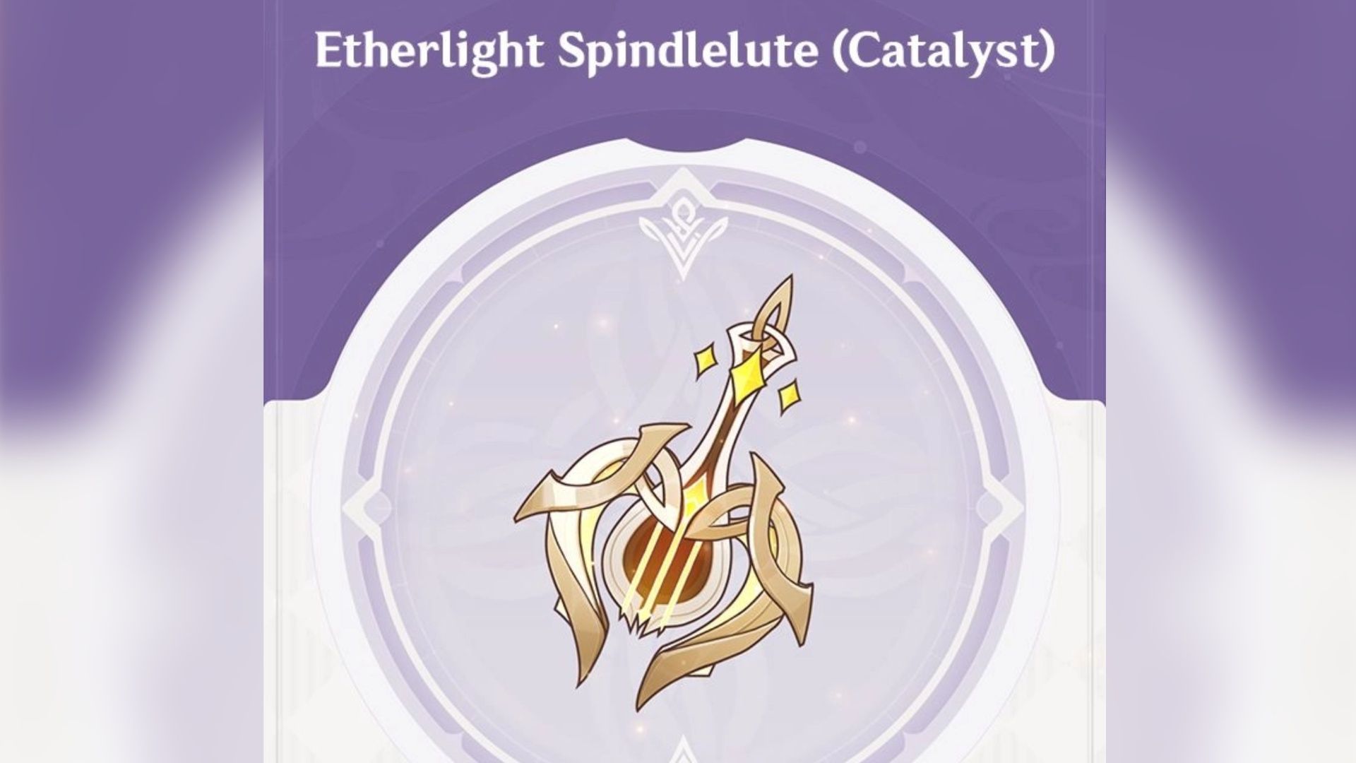 Stats and materials for Luna I event weapon, Etherlight Spindlelute (Image via HoYoverse)