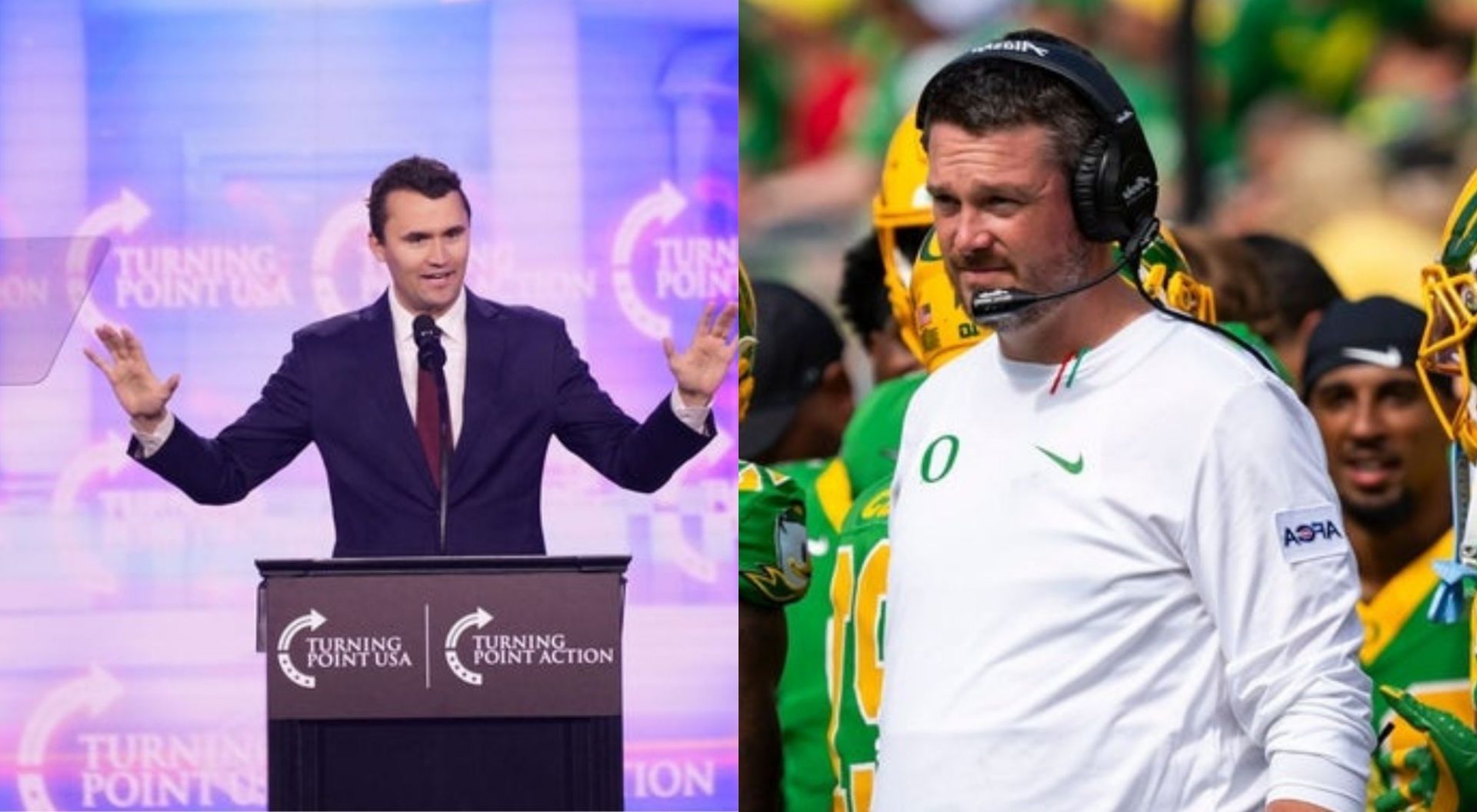 Dan Lanning and Charlie Kirk (Credit- Getty)